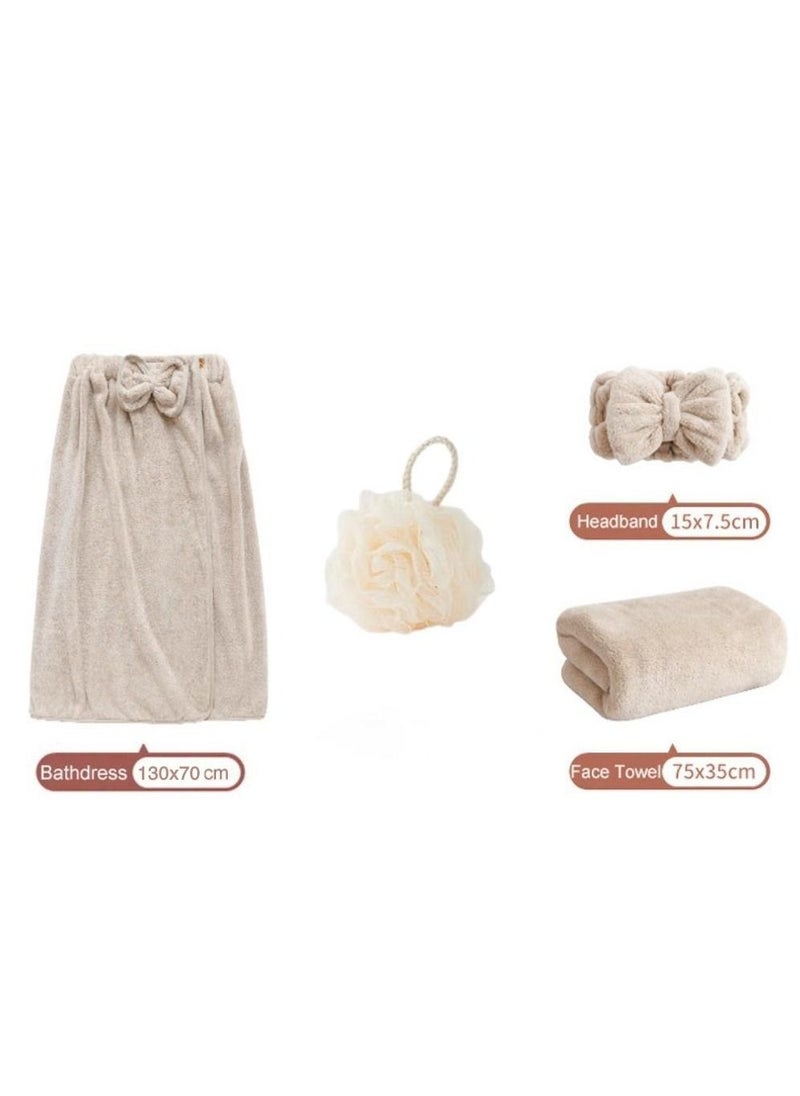 Bilov 4-Piece Absorbent Microfiber Women's Bathroom Towel Set  - Image 1