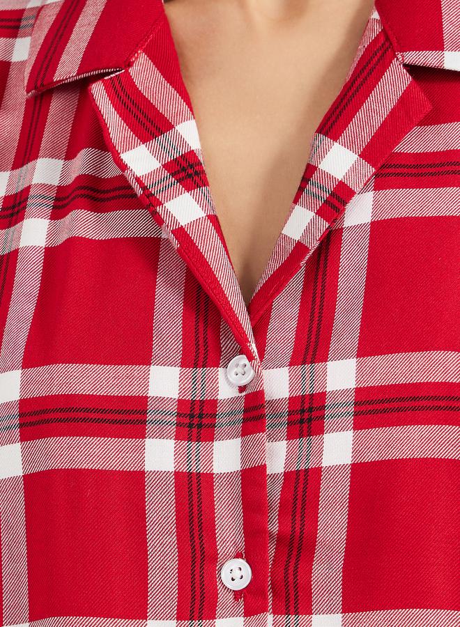 Styli Checked Loose Fit Short Sleeve Shirt  - Image 4