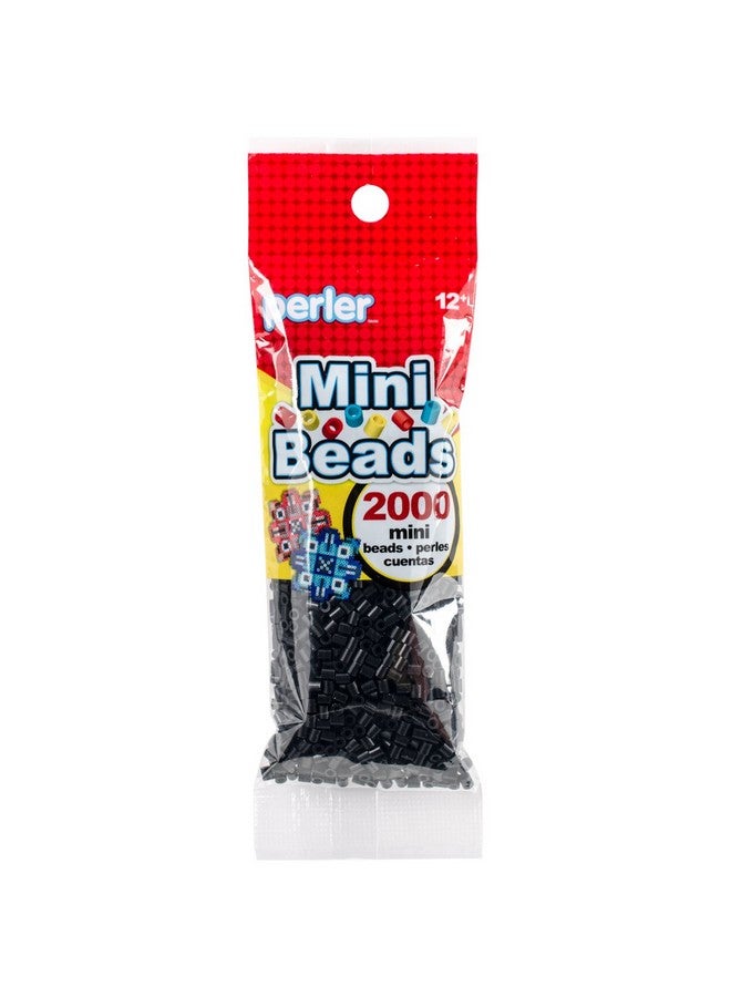 Perler Black Mini Beads for Kids Crafts, 2000 pcs - Image 1