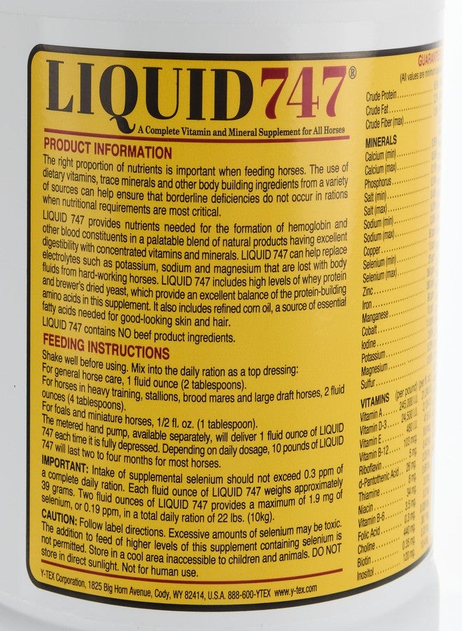 YTEX Equine D GAL Tuttle's Liquid 747 Feed Supplement - Image 3