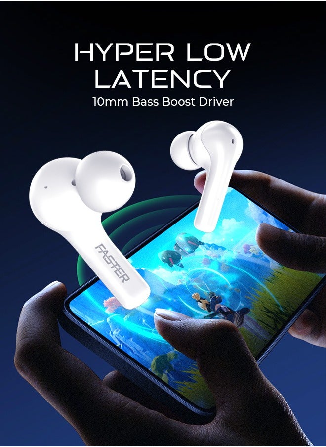 Faster - FusionX Wireless Earbuds with Active Noise Cancellation (ANC) - 20 Hours Playtime with Bluetooth 5.4 - HiFi Stereo Sound Airpods - Gaming Bluetooth Earphones with Ultra-Low Latency, Deep Bass - For Exercise, Gym - Compatible with iPhone & Android (Black) - Image 1