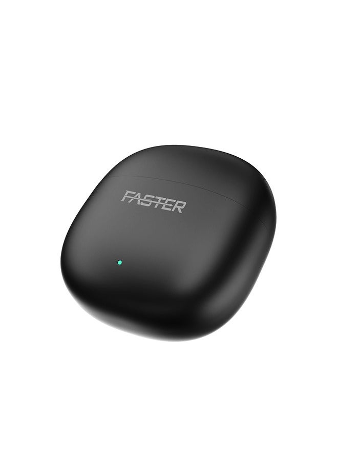 Faster - FusionX Wireless Earbuds with Active Noise Cancellation (ANC) - 20 Hours Playtime with Bluetooth 5.4 - HiFi Stereo Sound Airpods - Gaming Bluetooth Earphones with Ultra-Low Latency, Deep Bass - For Exercise, Gym - Compatible with iPhone & Android (Black) - Image 1