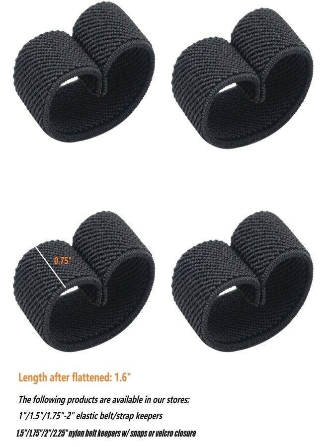 TACNEX Elastic Belt/Strap Keepers Organizers Web Canvas Nylon Belt Loop Stays Backpack Strap Holder Retainer Band for 1.5" Wide Belts/Straps Black - Image 3