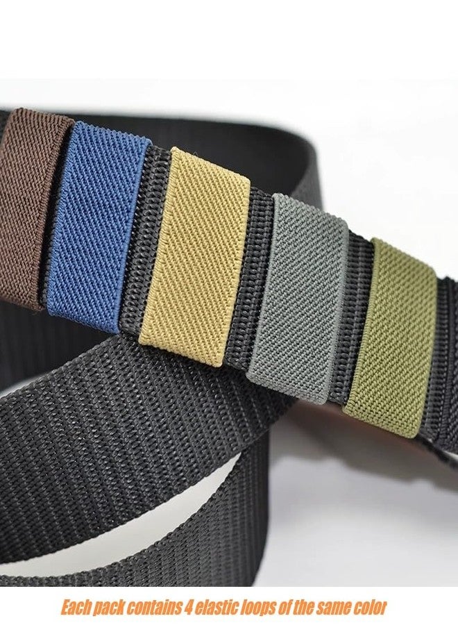 TACNEX Elastic Belt/Strap Keepers Organizers Web Canvas Nylon Belt Loop Stays Backpack Strap Holder Retainer Band for 1.5" Wide Belts/Straps Black - Image 4