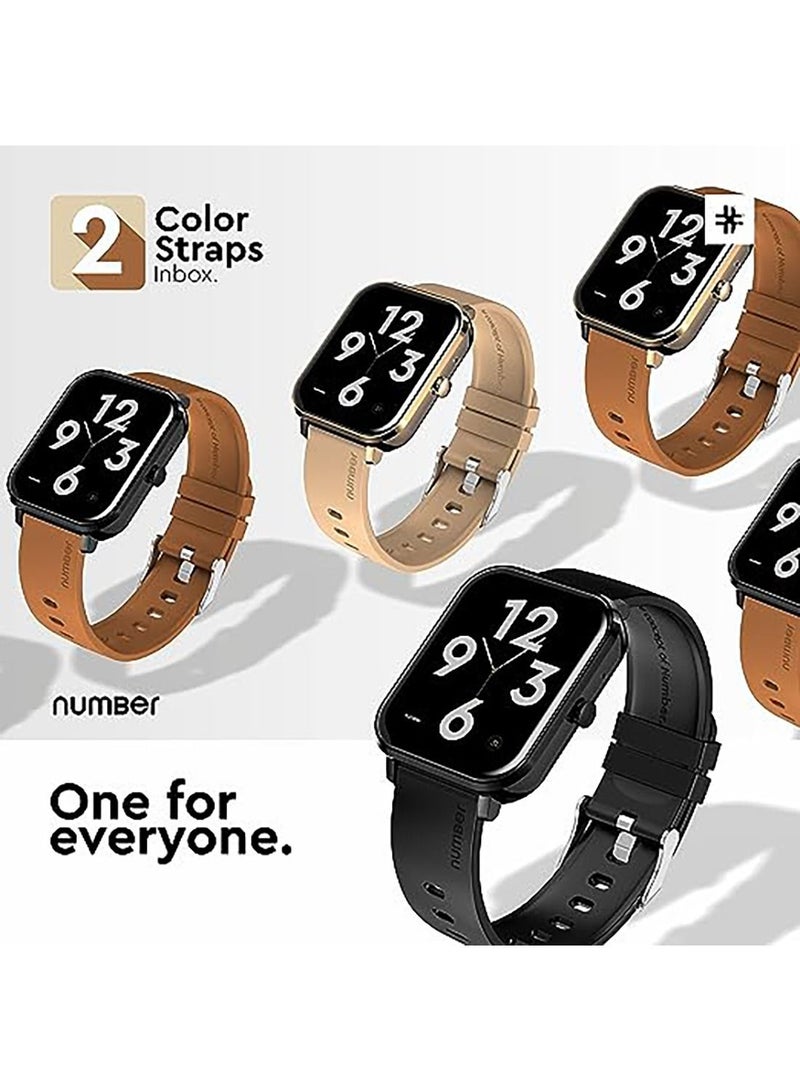 Number DialFit(1) Bluetooth Calling Smartwatch, 1.69" HD Black Display Metal Frame Smartwatch Stone Black - Image 4