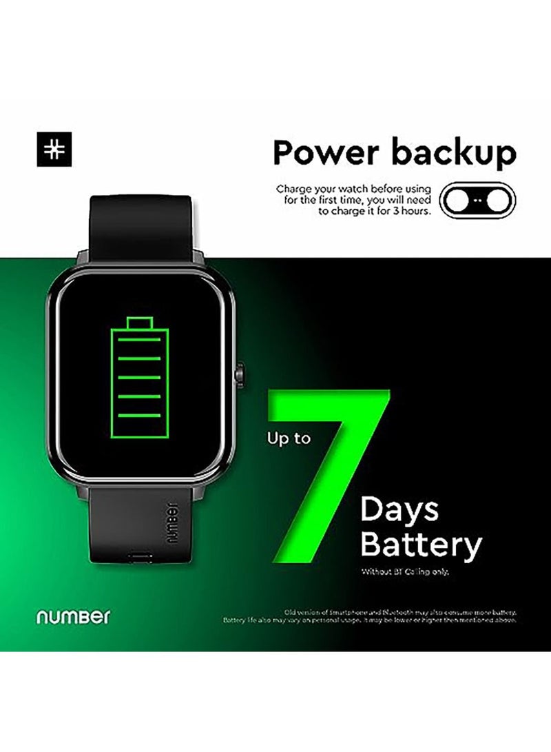 Number DialFit(1) Bluetooth Calling Smartwatch, 1.69" HD Black Display Metal Frame Smartwatch Stone Black - Image 5