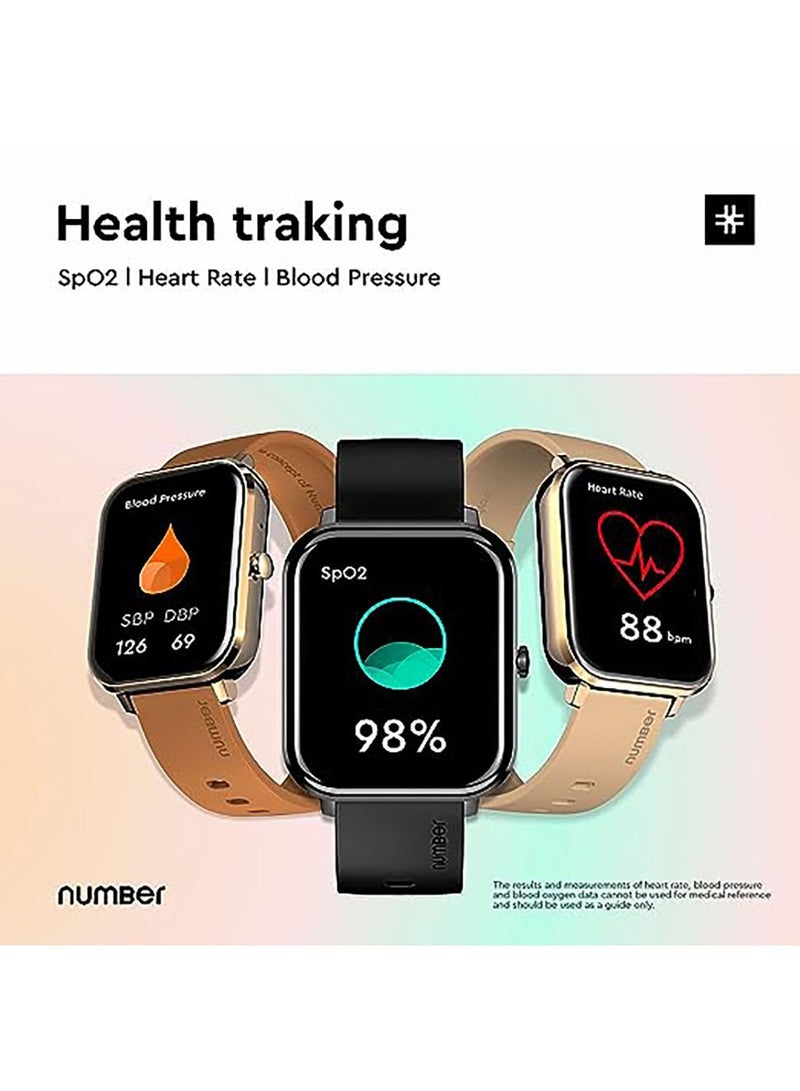 Number DialFit(1) Bluetooth Calling Smartwatch, 1.69" HD Black Display Metal Frame Smartwatch Stone Black - Image 2