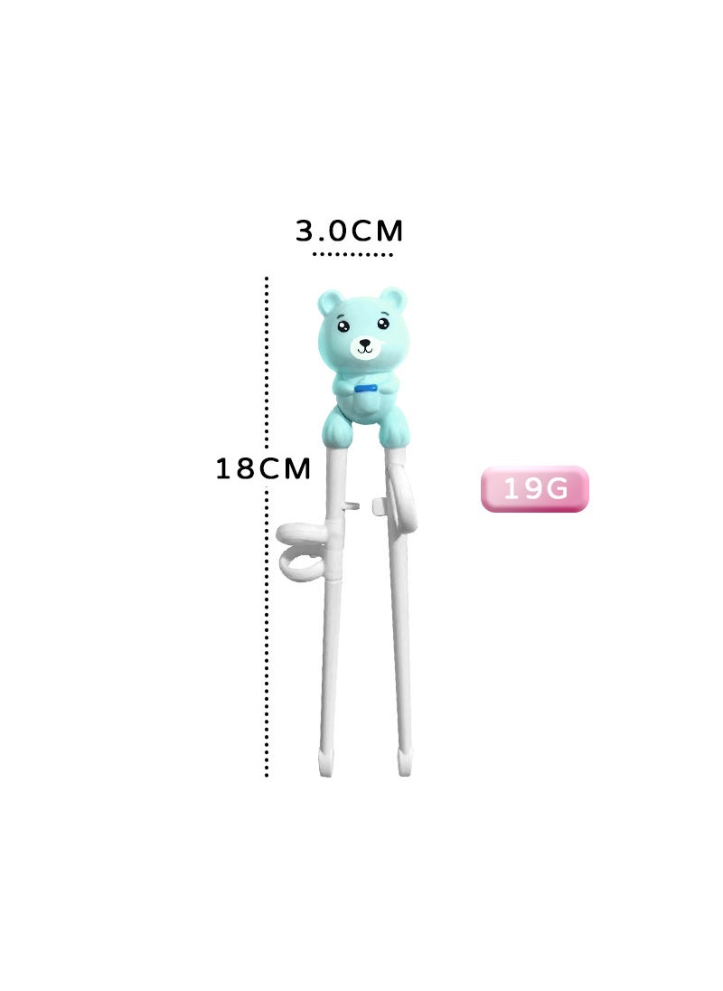 Generic - Childrens Chopsticks Learning Chopsticks Training Chopsticks Tableware Set 304 Stainless Steel Spoon Fork Baby Cartoon Correction Chopsticks Maternal and InfantGreen Bear Learning Chopsticks (film bag) Green Bear Learning Chopsticks (film bag) - Image 1
