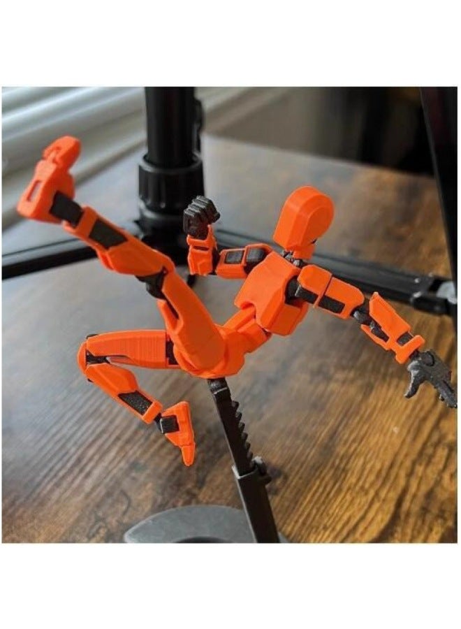 13 Multi-jointeD Movable Doll 3D PrinteD HanD Plate Lucky 13 Doll Full BoDy Activity Mechanical Decompression-Color:Orange Joint Man  60g  - Image 1