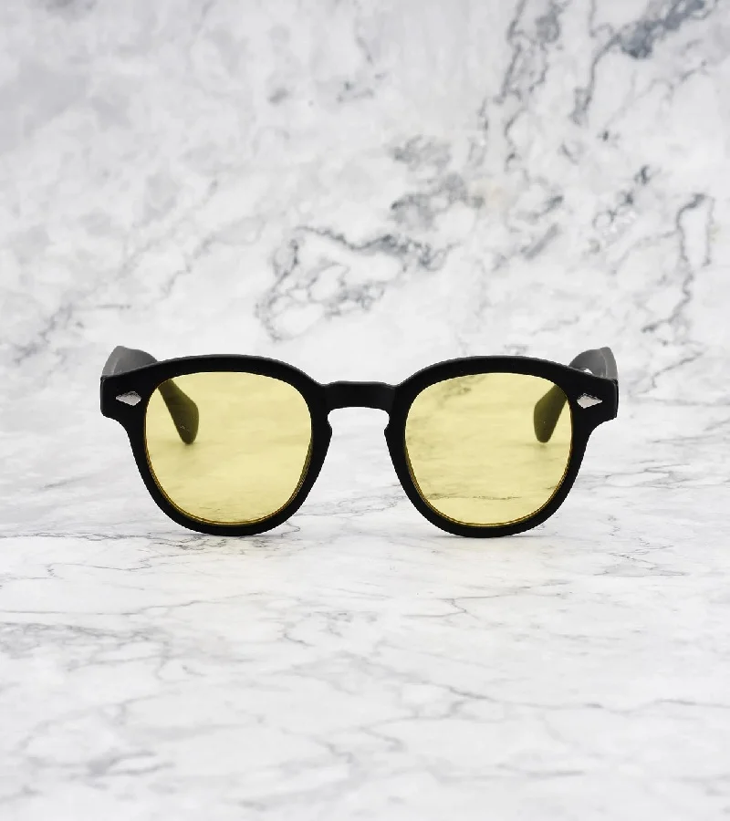 Explicit Poets Explicit Poets Unisex JOHNNY Matt Black - Yellow Stylish Sunglasses, 2EP3M