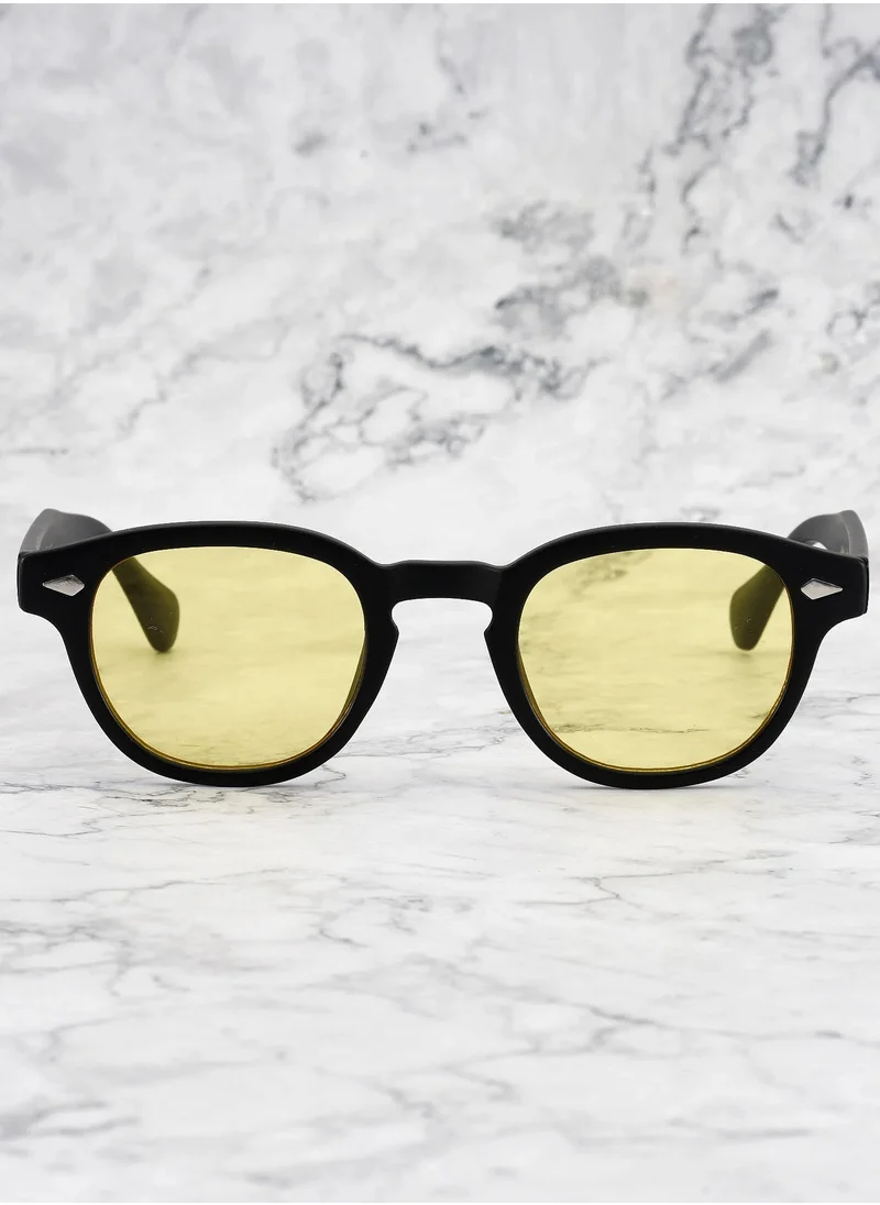 Explicit Poets Explicit Poets Unisex JOHNNY Matt Black - Yellow Stylish Sunglasses, 2EP3M