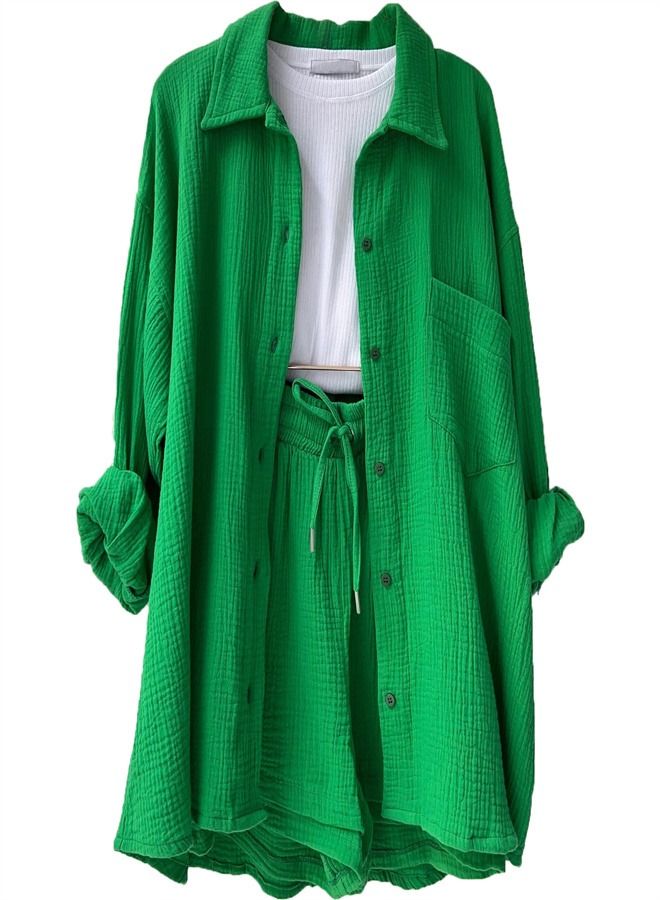 Loquat Oversize Fashion Casual Suit Green