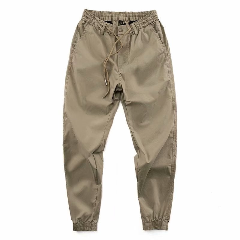 Autumn Mens Korean Colorblock Slim Joggers Black - Image 3