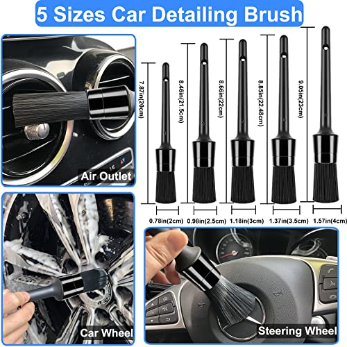 Latamil 29Pcs Car Detailing Brush Set, Car Detailing Kit, Auto Detail Supplies Tools With Wheel Drill Brush Set, Car Cleaning Kit, Car Polishing Kit, Car Wash Kit for Tires, Wheels, Interior & Exterior - Image 3