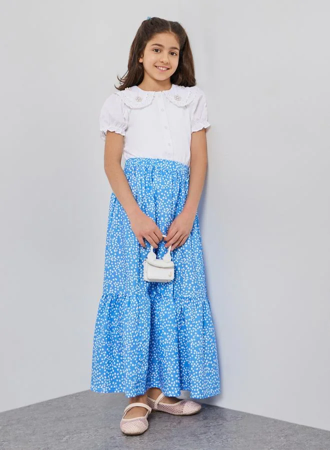 ستايلي بلوزة قطنية بياقة مطرزة