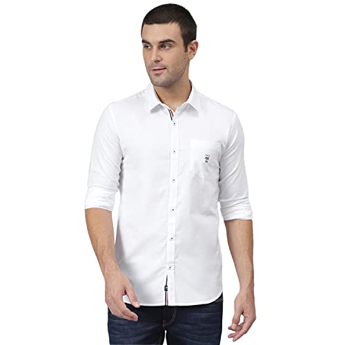 Thomas Scott Mens | Full Sleeve | Solid | Regular Fit | 100% Cotton | Spread Collar | Casual | Shirt (Ghost White_M) - Image 1