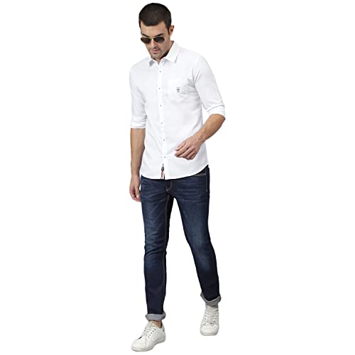 Thomas Scott Mens | Full Sleeve | Solid | Regular Fit | 100% Cotton | Spread Collar | Casual | Shirt (Ghost White_M) - Image 2