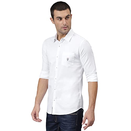 Thomas Scott Mens | Full Sleeve | Solid | Regular Fit | 100% Cotton | Spread Collar | Casual | Shirt (Ghost White_M) - Image 4