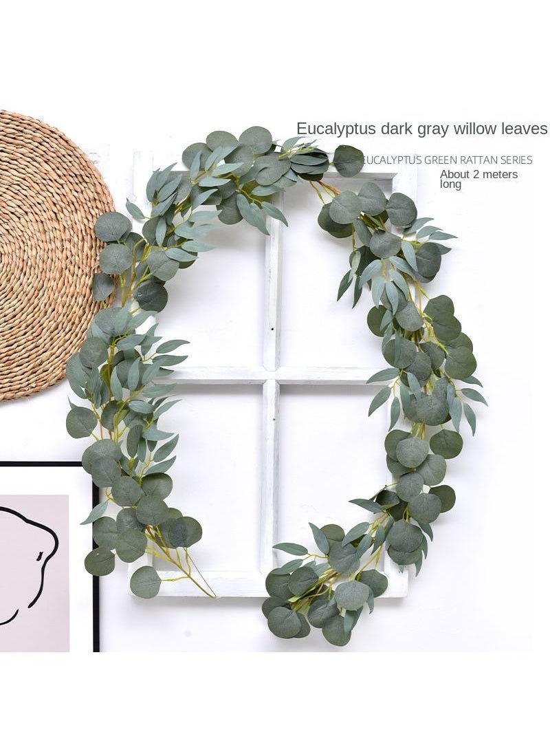 Generic - 2-Pieces Artificial flower Eucalyptus canes leaves decorative flower - Image 1