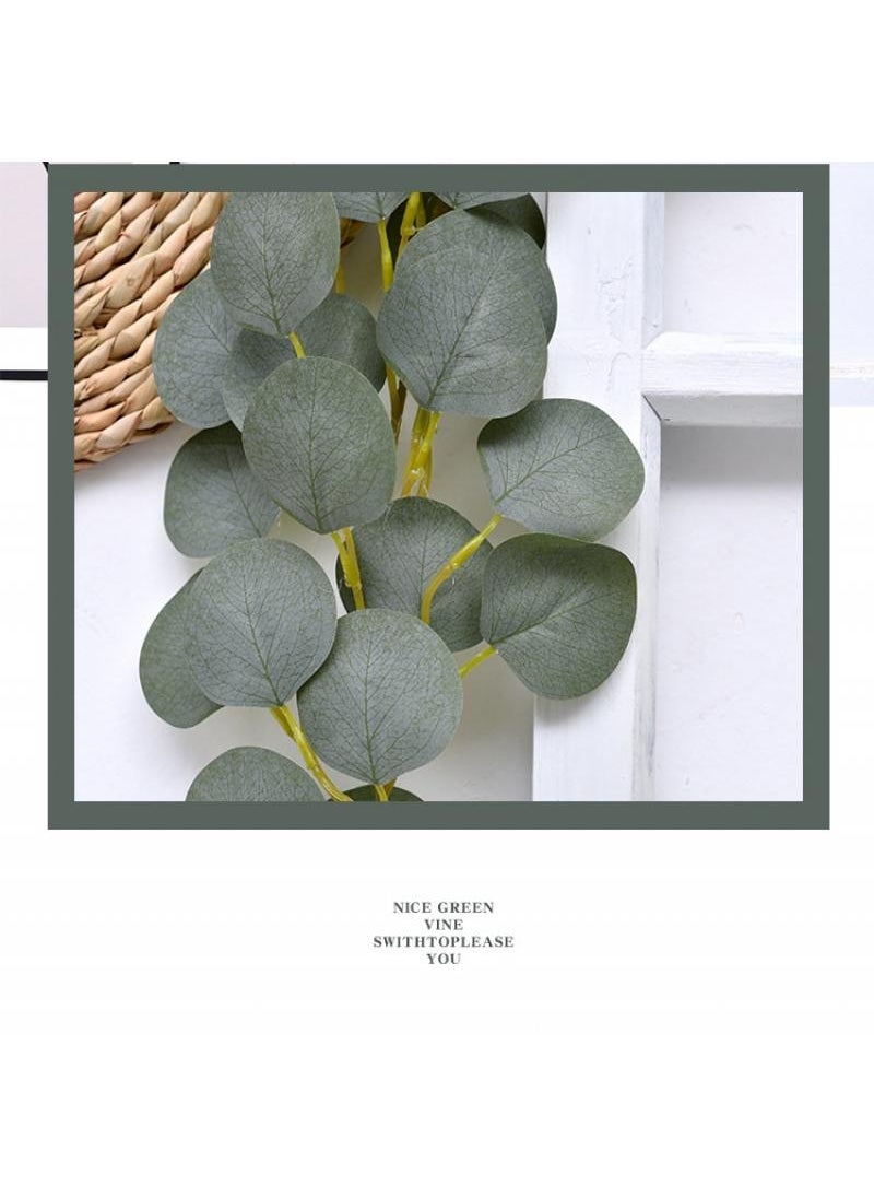 Generic - 2-Pieces Artificial flower Eucalyptus canes leaves decorative flower - Image 1