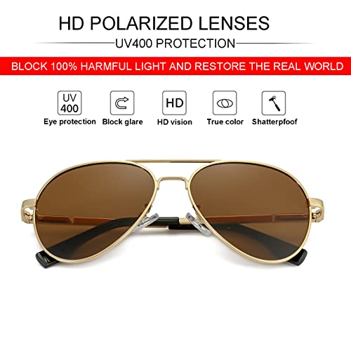 JOVAKIT Kids Small Polarized Aviator Sunglasses for Girls and Boys Age 4-16 (Gold/Brown) - Image 4