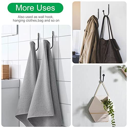 gobutend Curtain Holdbacks, 4pcs Curtains Holder Wall Mounted Drapery Tiebacks Retro Window Hook for Home Decor, Matte Black - Image 4