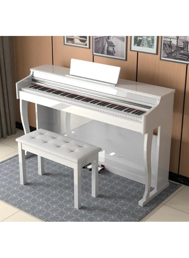 Megarya MegArya 88 Keys Graded Hammer Action Beginner Piano M803 With Bench 1 Year Warranty (Polished White)  - Image 1