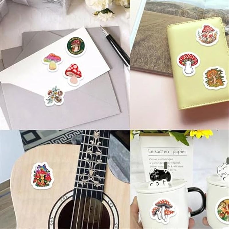Mushroom Rolls Small Stickers for Kids 500Pcs Cute Circle Teacher Supplies Stickers for Kids Classroom 10 Designs Motivational Stickers for Training Reward (Mushroom) - Image 3