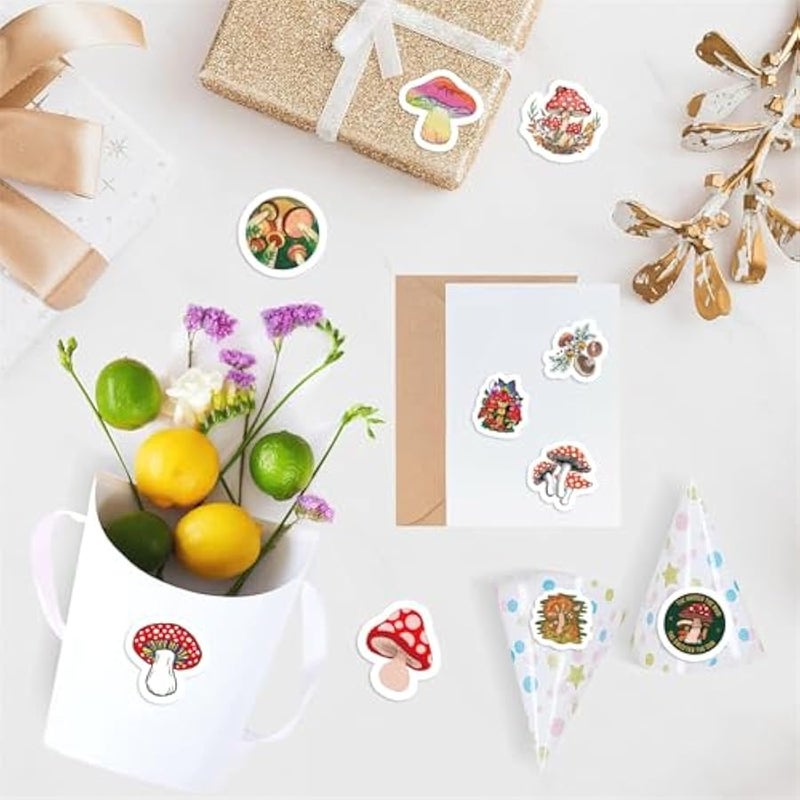 Mushroom Rolls Small Stickers for Kids 500Pcs Cute Circle Teacher Supplies Stickers for Kids Classroom 10 Designs Motivational Stickers for Training Reward (Mushroom) - Image 5