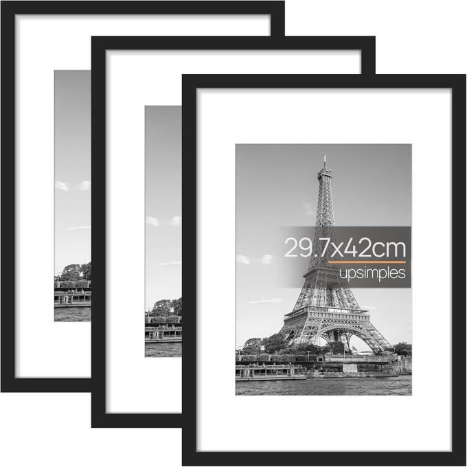 A3 PICTURE FRAME 3 PACK BLACK PHOTO FRAME WALL HANGING PICTURE 297 X 42CM