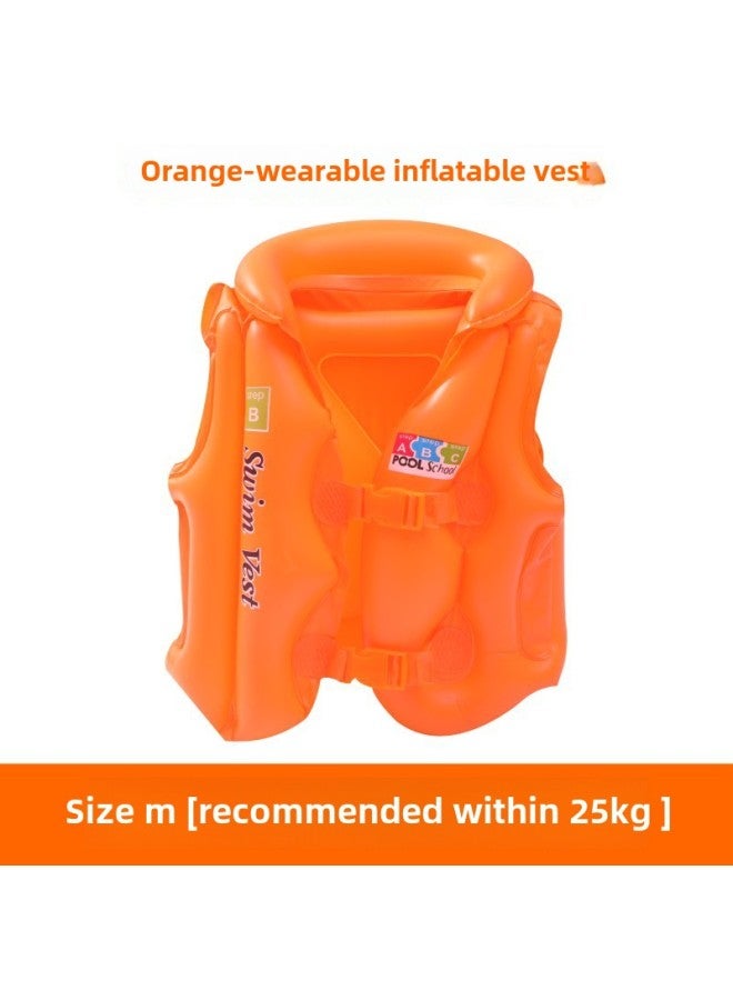 Generic Thickened Inflatable Water Sleeve Adult Double Airbag Swimming Ring Arm Ring OK Baby Floating Ring-Color:M Size Orange Swimsuit - Image 1