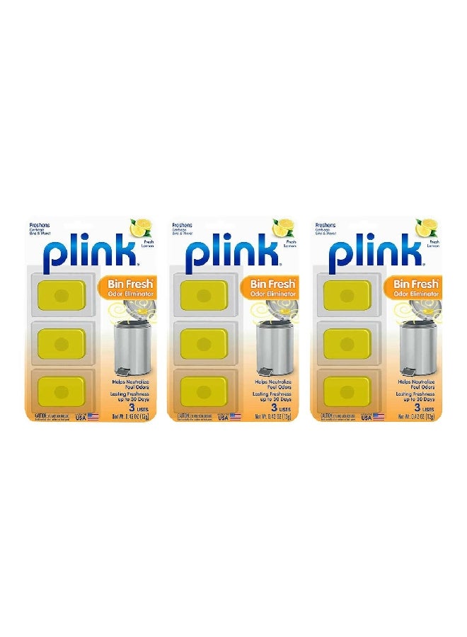 Plink 3-Piece Lemon Scented Bin Fresh Odor Eliminator Set Yellow 12 g - Image 1