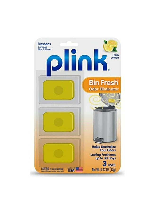 Plink 3-Piece Lemon Scented Bin Fresh Odor Eliminator Set Yellow 12 g - Image 2
