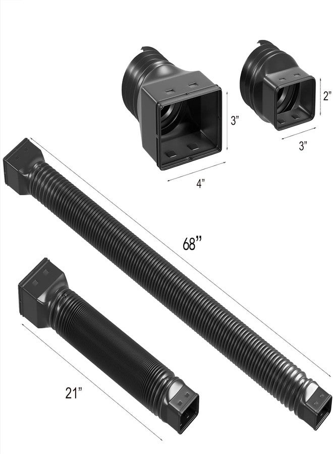 YOTODY 2 Pack Rain Gutter Downspout Extensions Flexible,Down Spout Extender Diverter Extendable from 21 to 60 in,Screws for Included,Black - Image 4