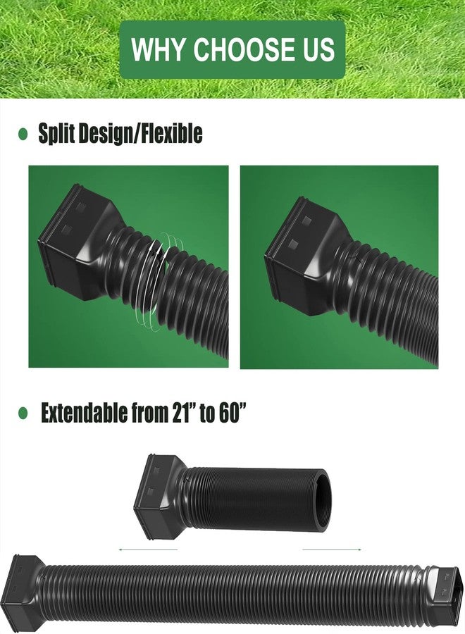 YOTODY 2 Pack Rain Gutter Downspout Extensions Flexible,Down Spout Extender Diverter Extendable from 21 to 60 in,Screws for Included,Black - Image 3