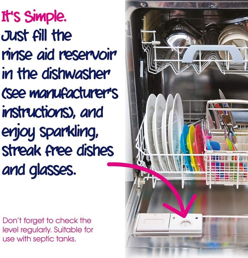 ecozone Rinse Aid, Natural Rinsing Aid for Dishwashers, Dry & Shine Gentle Formula for Sparkling & Streak-Free Results, Leaves Glass & Crockery Hygienically Clean, Vegan Friendly Solution (500ml) - Image 1