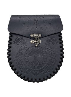 Medieval Viking Style Coin Pouch Retro Belt Bag Black Sangyong S00079