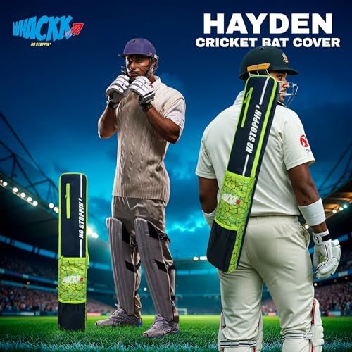 WHACKK Hayden Cricket Bat Cover Polyester Material, Premium Full Size Cover for Wooden and Plastic Bats with Heavy Duty Stitched Strap - Made in India (Navy) - Image 3