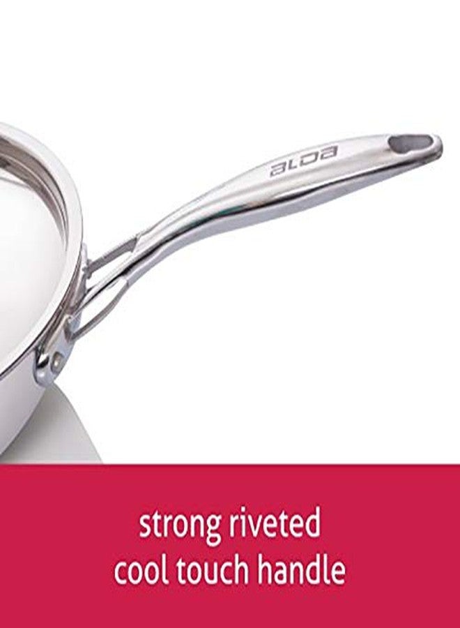 Alda Induction Base Stainless Steel Fry Pan, 24 cm, Silver - Image 5