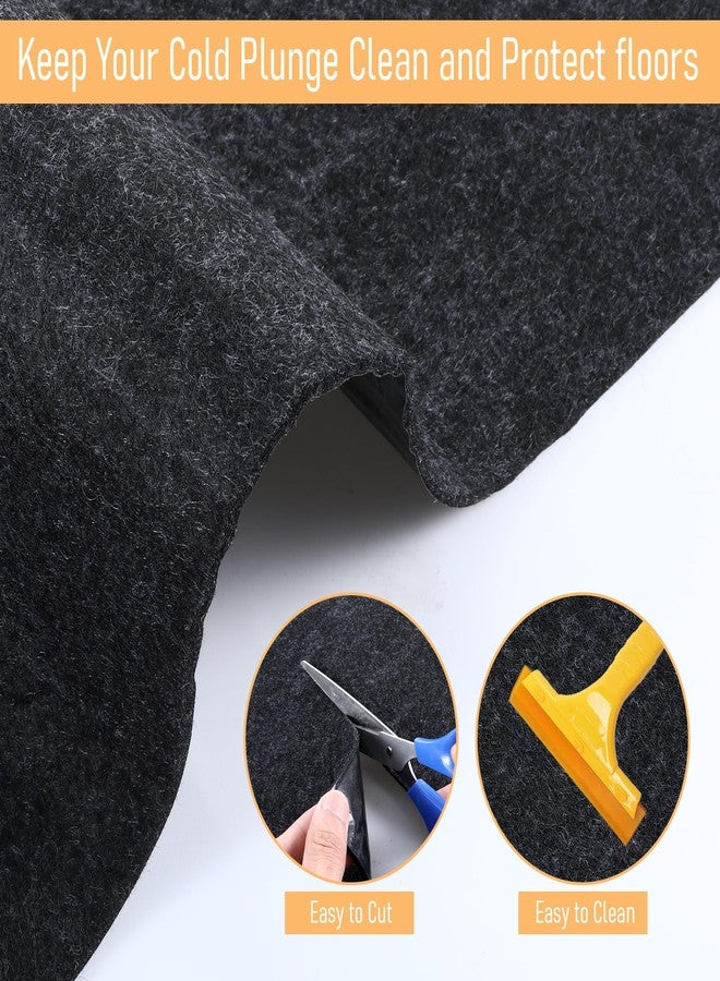 mekueeex Cold Plunge Tub Floor Mat, Waterproof Ice Bath Tub Mat Outdoor Indoor, Anti-Slip Protector Pad for Round Oval Cold Plunge Ice Bath Accessories (40x63 Inch) - Image 4