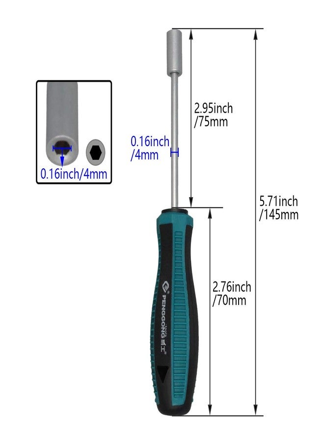 اتول مارت مفك براغي سداسي الرأس من يوتولمارت، مقبس مفك براغي 4 مم، أداة يدوية بمفك براغي طويل 75 مم، مفك براغي سداسي الرأس غير مغناطيسي - Image 2