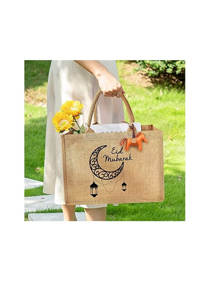 برينت شوب فور مي حقيبة يد أو حقيبة من الجوت مطبوعة بتصميم عيد مبارك وقابلة لإعادة الاستخدام - Image 5