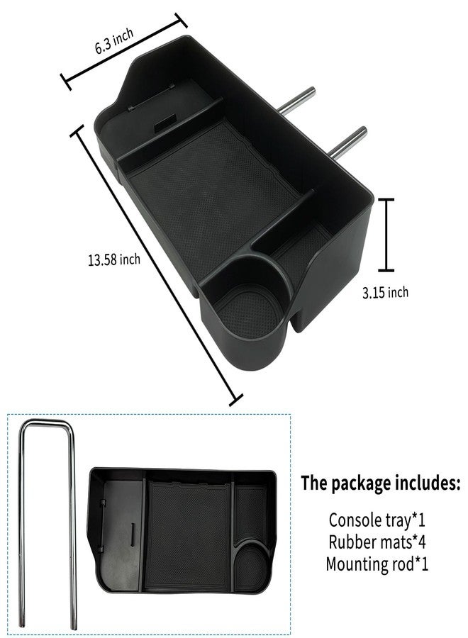 Zxiaochun Center Console Seat Headrest Organizer for 2011-2024 2025 Ford F150 F250 F350 F450 F550 F650 Accessories, Storage Tray with Non-Slip Rubber Mat (Jump Seat Only) - Image 5