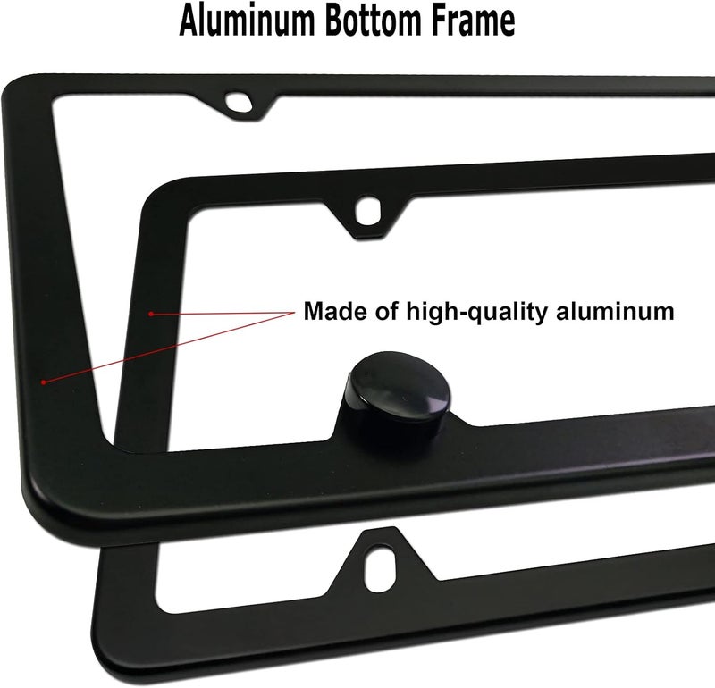 YoUoY Matte Black License Plate Frames - 2 Pack - Image 2