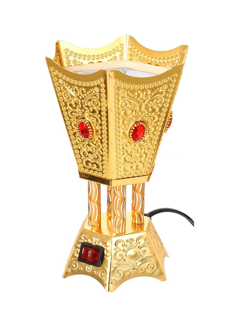 REFURA Electric Incense Burner - Plug-in Incense Burner  - Retro Burner Ornament Arabic Decor Aroma Centerpiece Gold RE-4632 - Image 2
