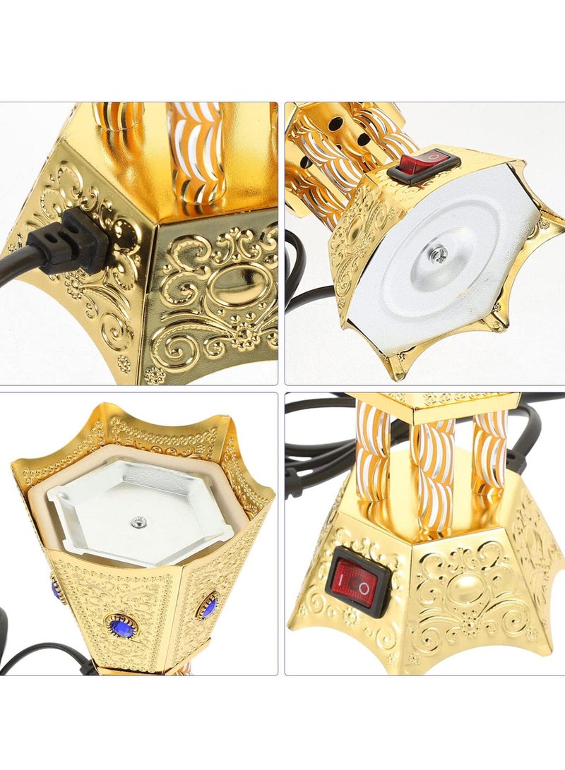 REFURA Electric Incense Burner - Plug-in Incense Burner  - Retro Burner Ornament Arabic Decor Aroma Centerpiece Gold RE-4632 - Image 4