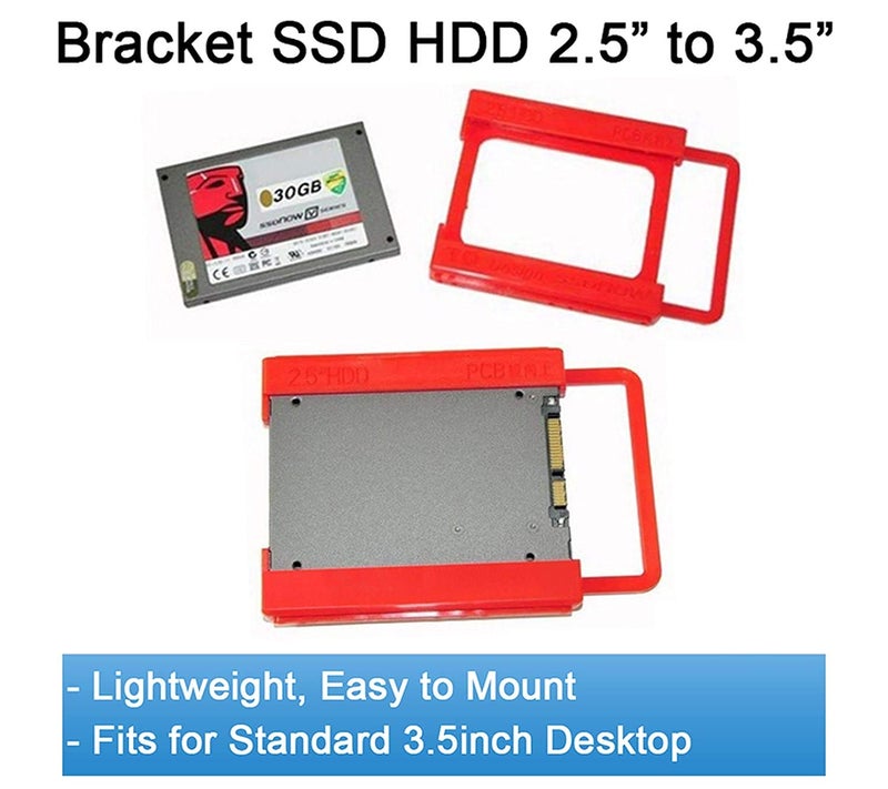 CARE CASE ® Plastic Screw Less 2.5 to 3.5 inch SSD HDD Caddy SATA Hard Disk Mounting Adapter Bracket Dock Holder. - Image 3