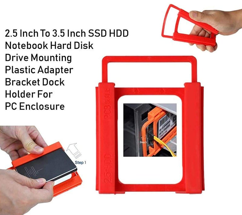 CARE CASE ® Plastic Screw Less 2.5 to 3.5 inch SSD HDD Caddy SATA Hard Disk Mounting Adapter Bracket Dock Holder. - Image 2