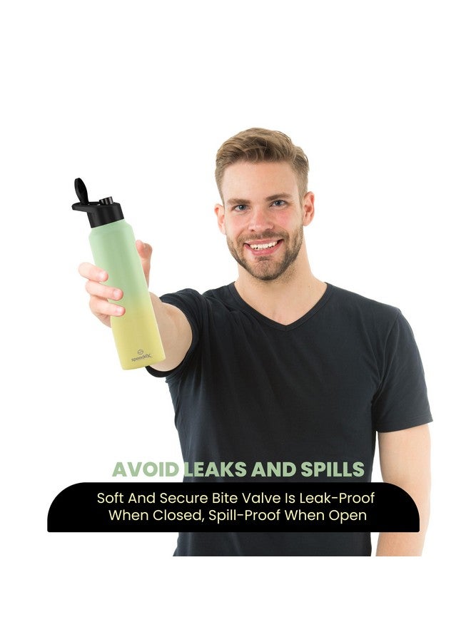 Speedex Stainless Steel Yellow Green Water Bottle 1 Litre with Sipper Cap | Combo of 4 | Pack of 4 | Set of 4 | Leak Proof & BPA Free | Fridge Friendly for School, Office, Gym | For Men, Women, Kids - Image 3