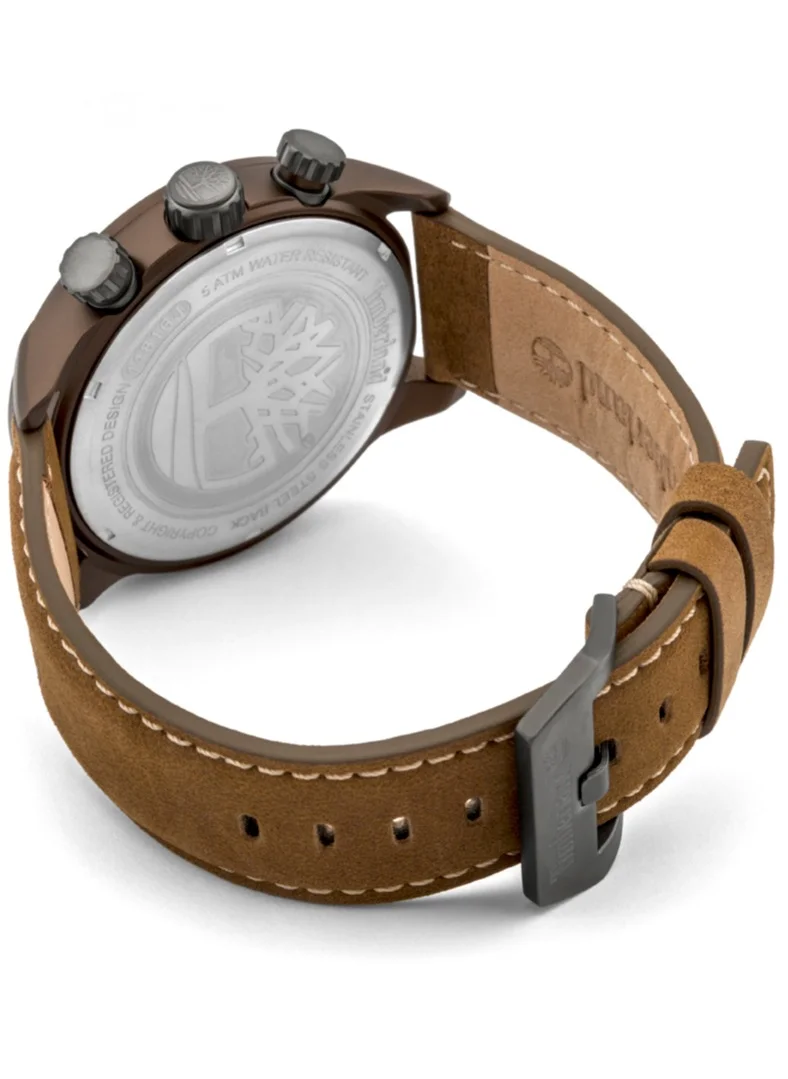 تمبرلاند Henniker II Men's Watch Analog Beige Dial Brown Leather Strap